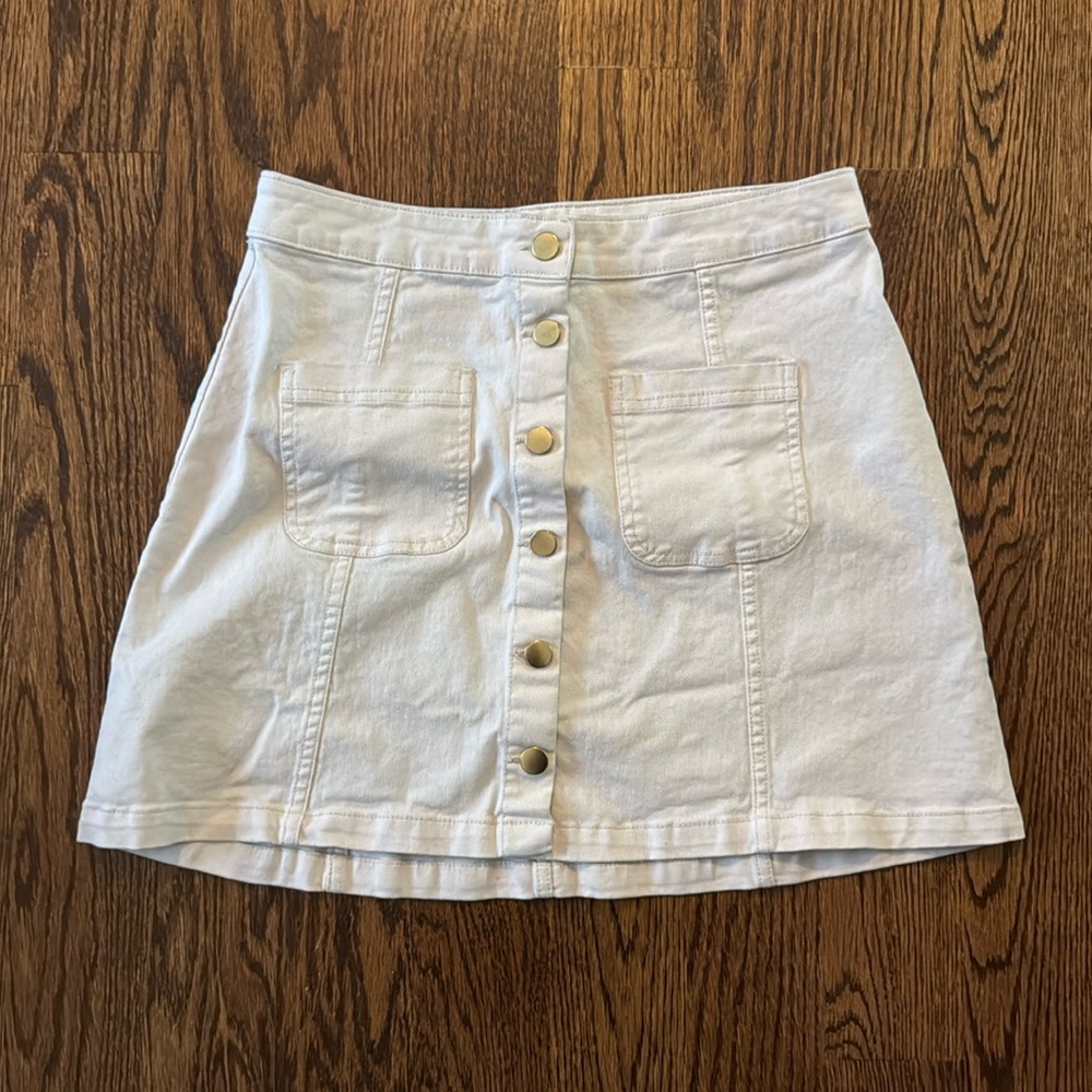 White Denim Skirt
